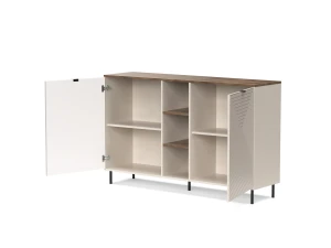 system EVO komoda z półkami 2d czarny _ dąb castello_5a new.webp