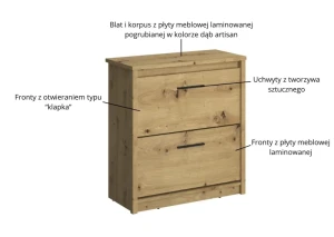 Szafka na buty AYSON dąb artisan cechy.webp