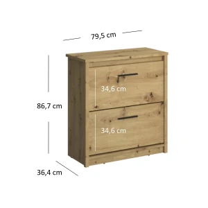 Szafka na buty AYSON dąb artisan wymiary.webp