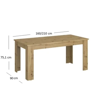 Ayson stół rozkładany dąb artisan wymiary.webp